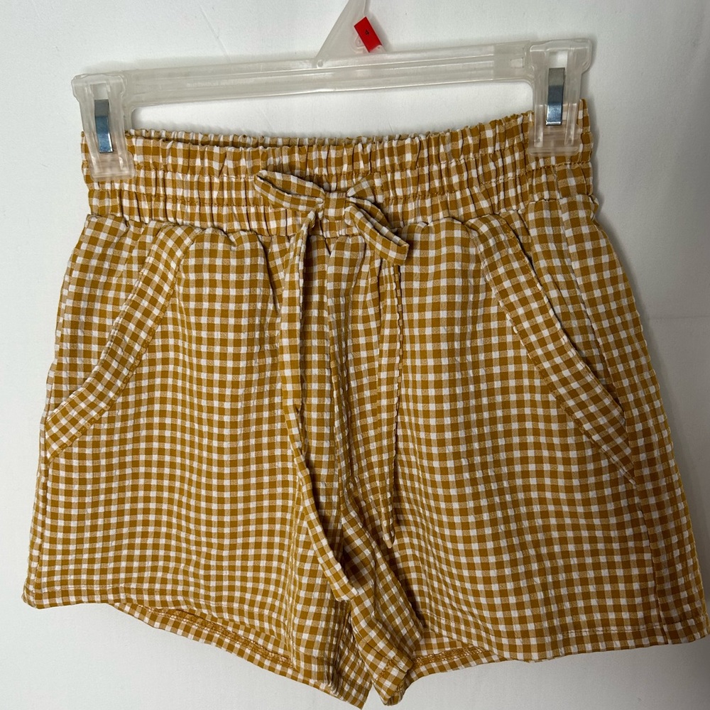 Sienna Sky Women’s ShortsYellow Mustard Gingham Check. XS